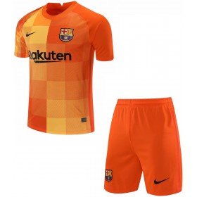 Jalkapallo Pelipaidat FC Barcelona Maalivahti Lasten Kotipaita 2021-2022 Lyhythihainen
